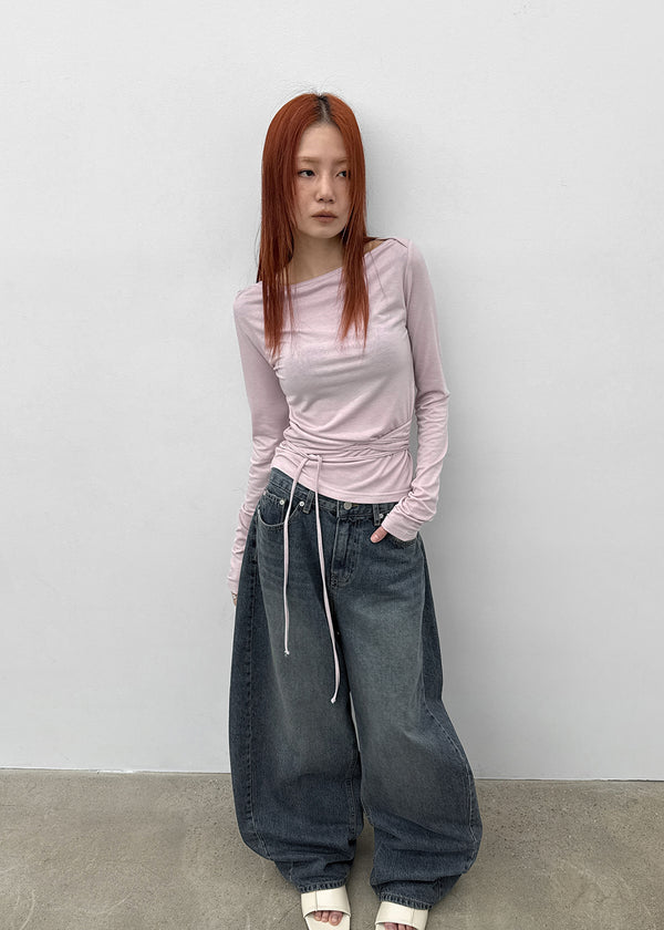 [MADE] Fullon Strap Boat-Neck Long-Sleeve T-Shirt