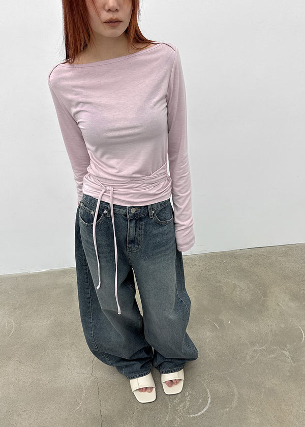 [MADE] Fullon Strap Boat-Neck Long-Sleeve T-Shirt