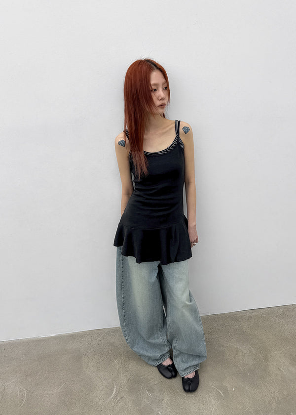 [MADE] Prin Curved Denim Pants