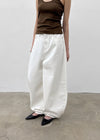 Kund Lace-Up Wide Balloon Cotton Pants