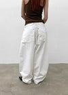 Kund Lace-Up Wide Balloon Cotton Pants
