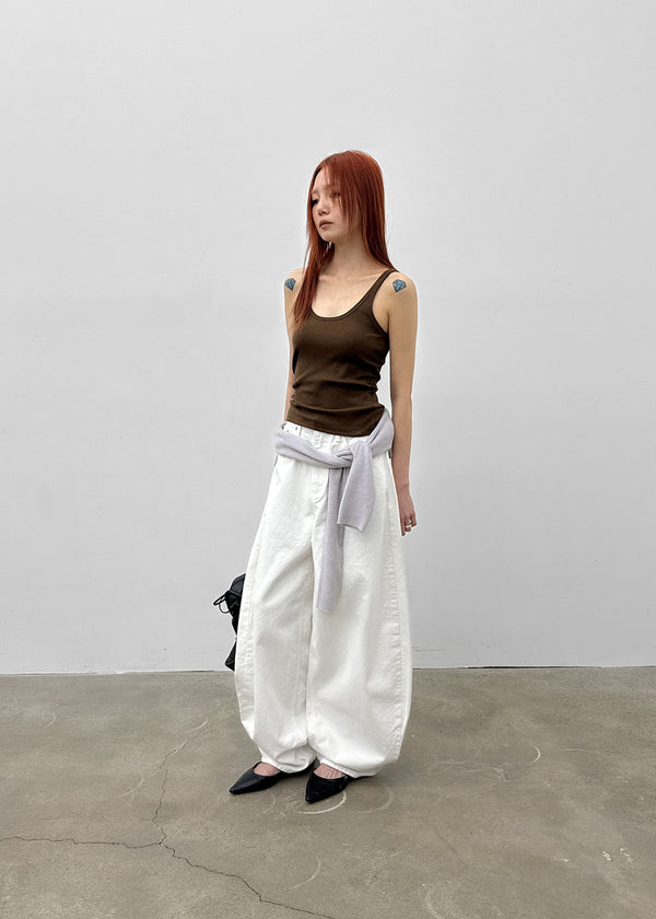 Kund Lace-Up Wide Balloon Cotton Pants