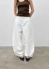 Kund Lace-Up Wide Balloon Cotton Pants
