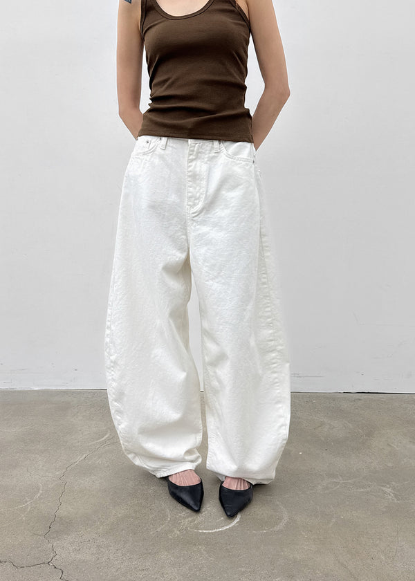 Kund Lace-Up Wide Balloon Cotton Pants