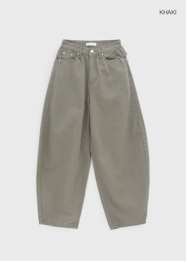 Kund Lace-Up Wide Balloon Cotton Pants