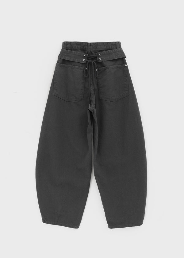 Kund Lace-Up Wide Balloon Cotton Pants