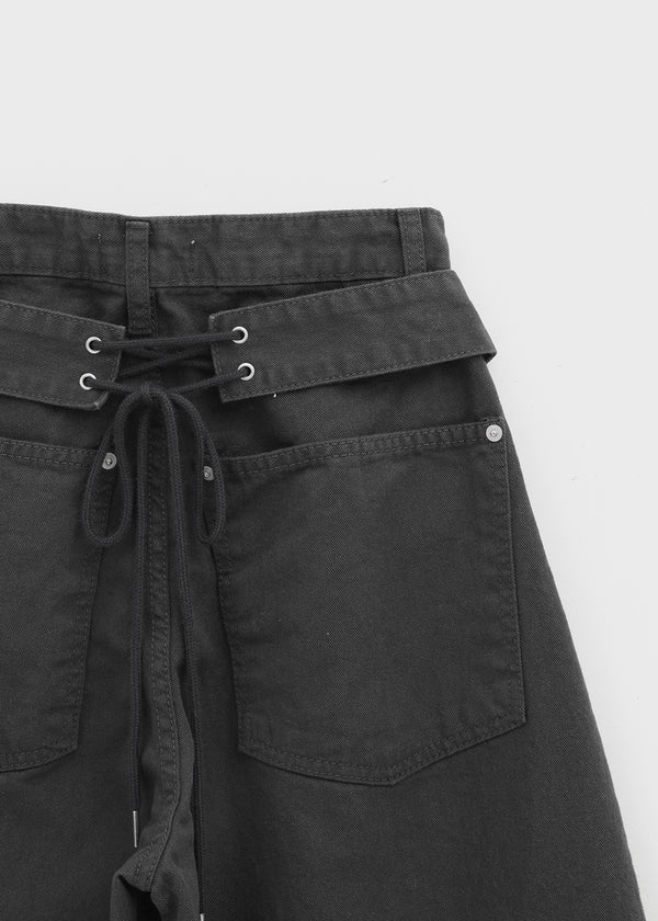 Kund Lace-Up Wide Balloon Cotton Pants