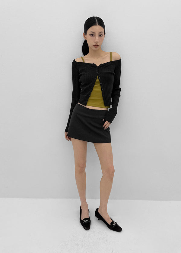 [MADE] Momori Ribbed Wide U-Neck Knit Cardigan