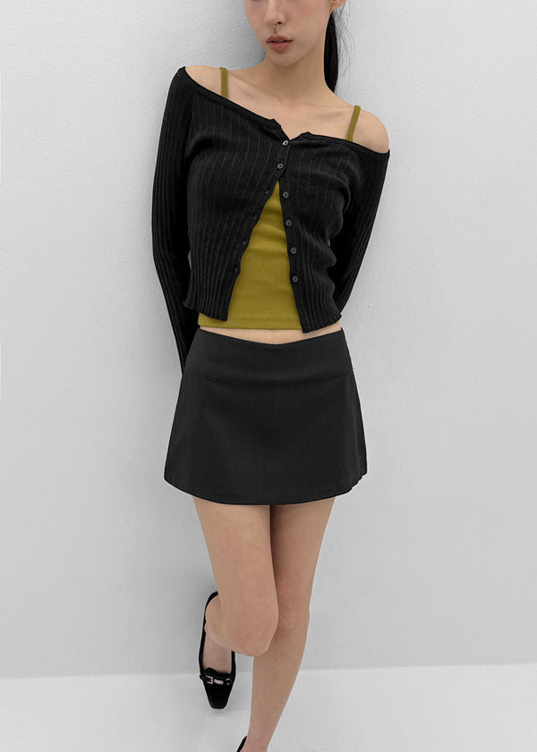 [MADE] Momori Ribbed Wide U-Neck Knit Cardigan