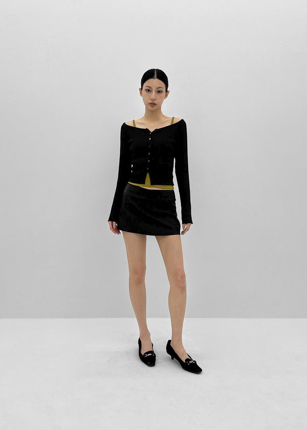 [MADE] Momori Ribbed Wide U-Neck Knit Cardigan