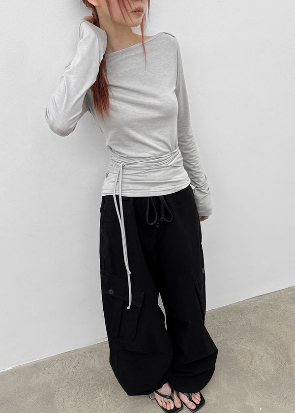 [MADE] Fullon Strap Boat-Neck Long-Sleeve T-Shirt