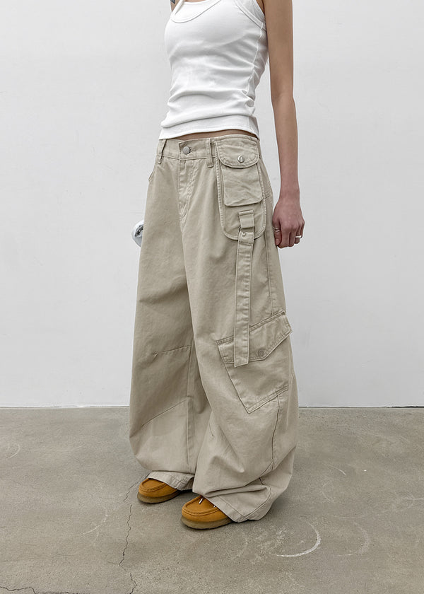 Bricky Pocket Wide Balloon Cargo Pants