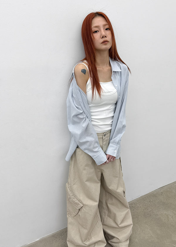 [MADE] Banamon Loose-Fit Stripe Shirt