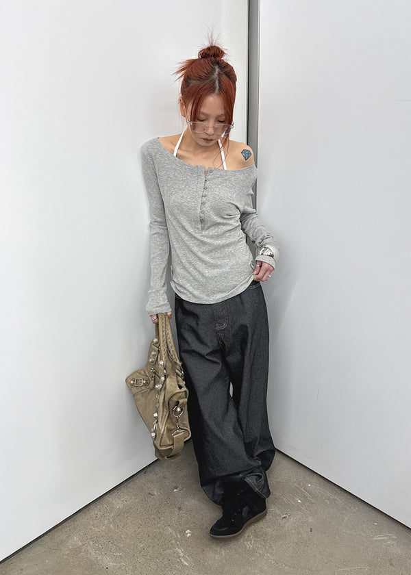 [MADE] Kerity Button Long-Sleeve Tee