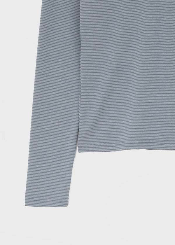 Dapeng Stripe Deep U-Neck Long Sleeve Tee