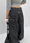 Tenshut Bijou Non-Fade Wide Balloon Denim Pants
