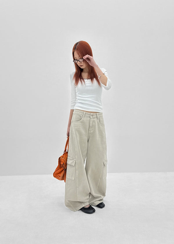 [MADE] Chofrin Square-Neck 7-Length T-Shirt