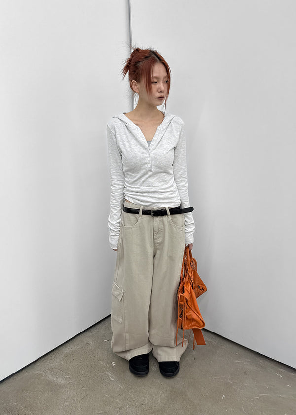 [MADE] Teti Button Hooded Long-Sleeve Tee