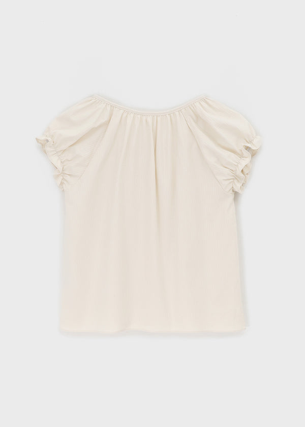 Jemjem Shirring Puff Short Sleeve Blouse