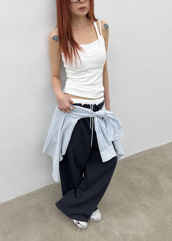 Tealen Color Block Layered Banding Pants