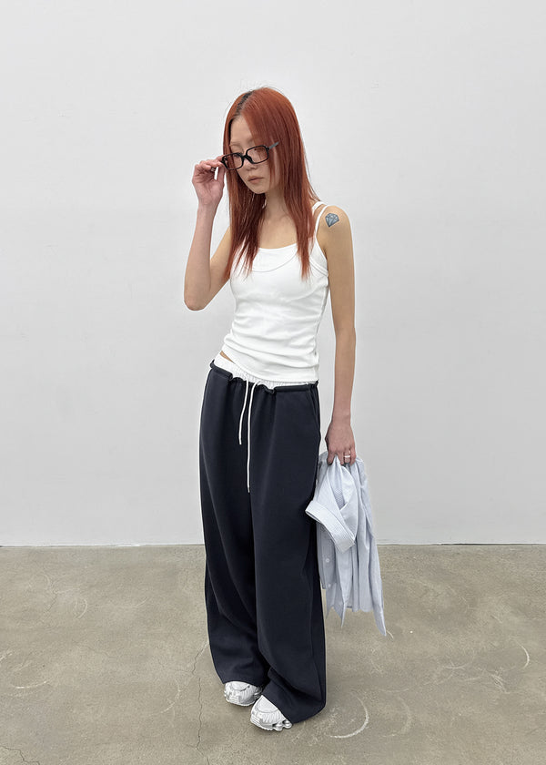 Tealen Color Block Layered Banding Pants