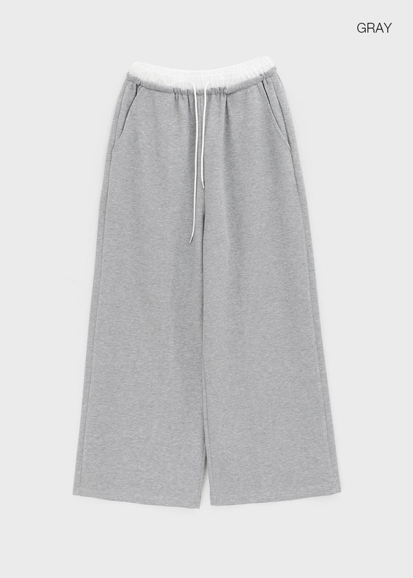 Tealen Color Block Layered Banding Pants