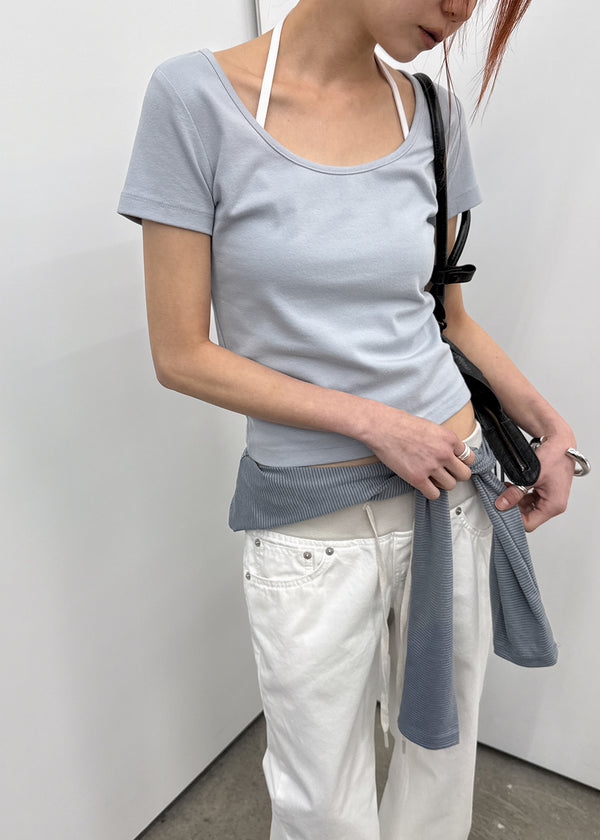 [MADE] Edina Wide U-Neck Short-Sleeve Tee