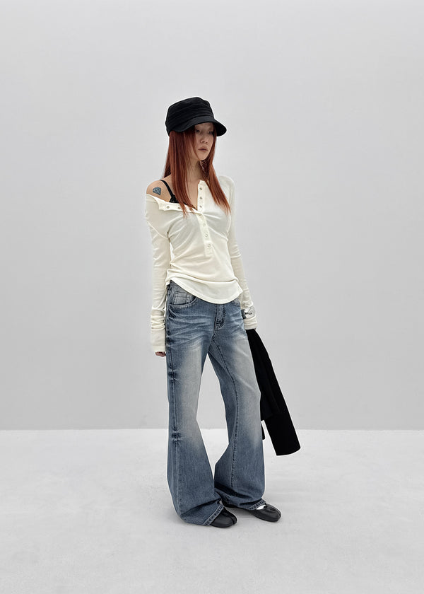 Terang Low-Waist Bootcut Denim Pants