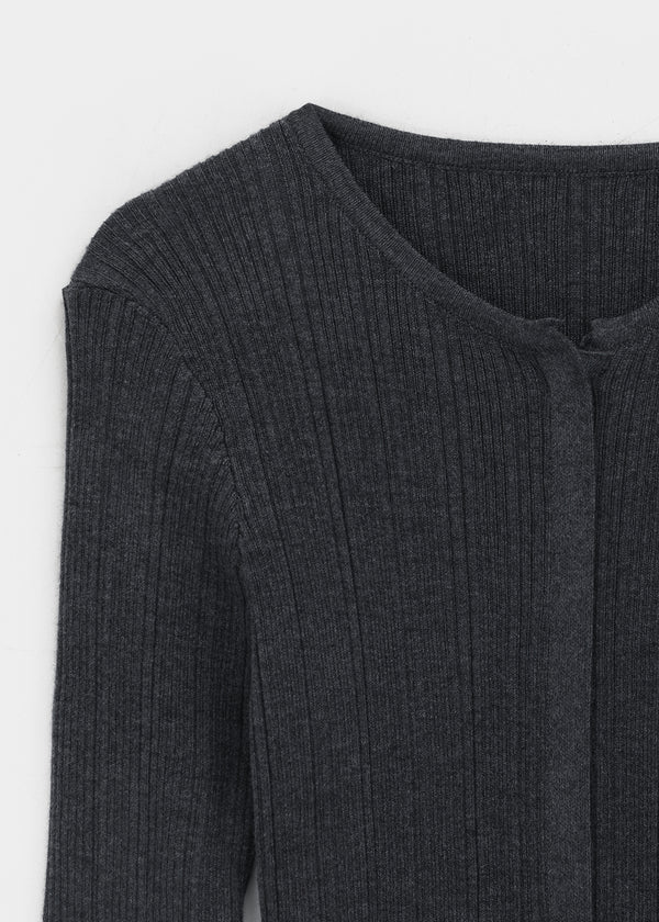 Baent Snap Button Rounding Slim Cardigan