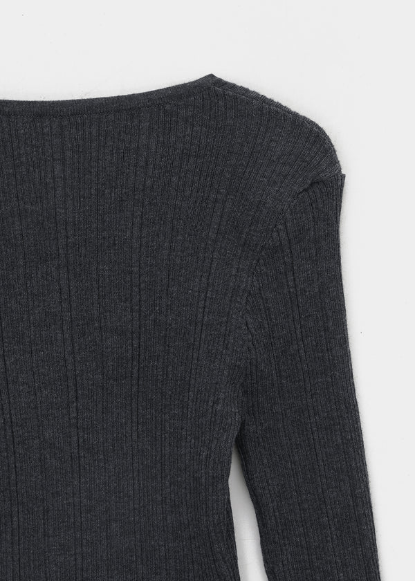 Baent Snap Button Rounding Slim Cardigan