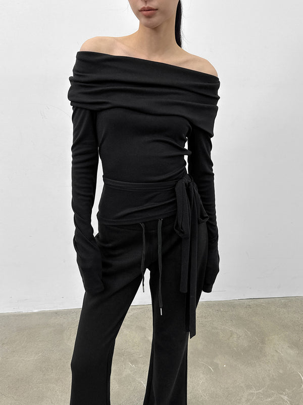 [MADE] Yelty Off-Shoulder Strap Long-Sleeve Tee