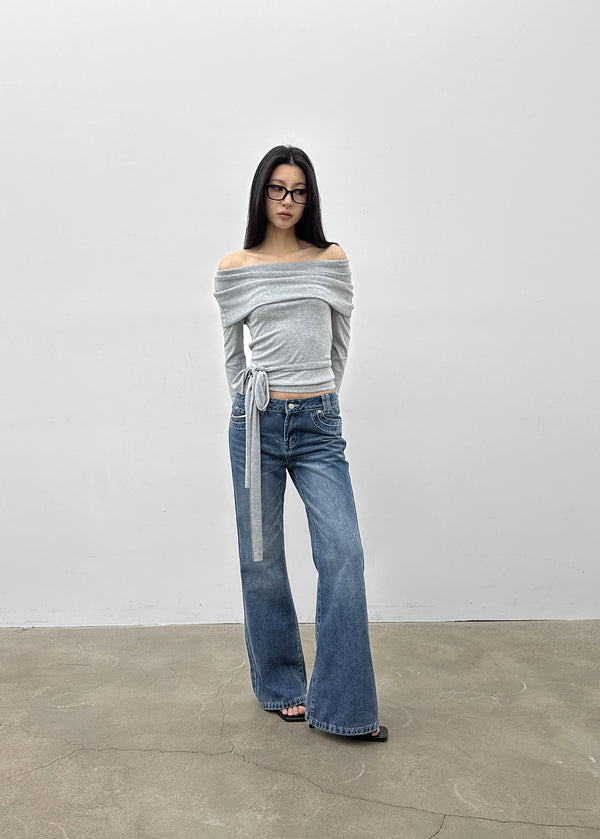 Pel Low-waist Bootcut Denim Pants