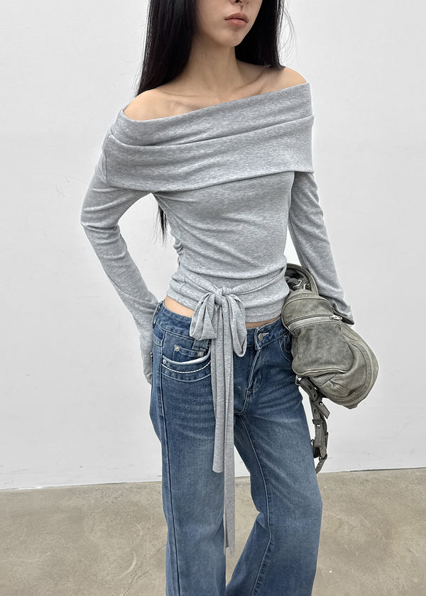 [MADE] Yelty Off-Shoulder Strap Long-Sleeve Tee