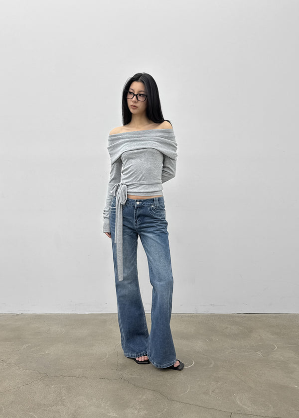 Pel Low-waist Bootcut Denim Pants