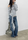 Pel Low-waist Bootcut Denim Pants