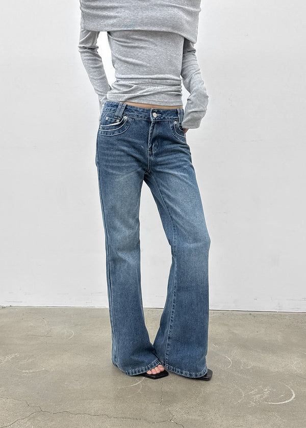 Pel Low-waist Bootcut Denim Pants