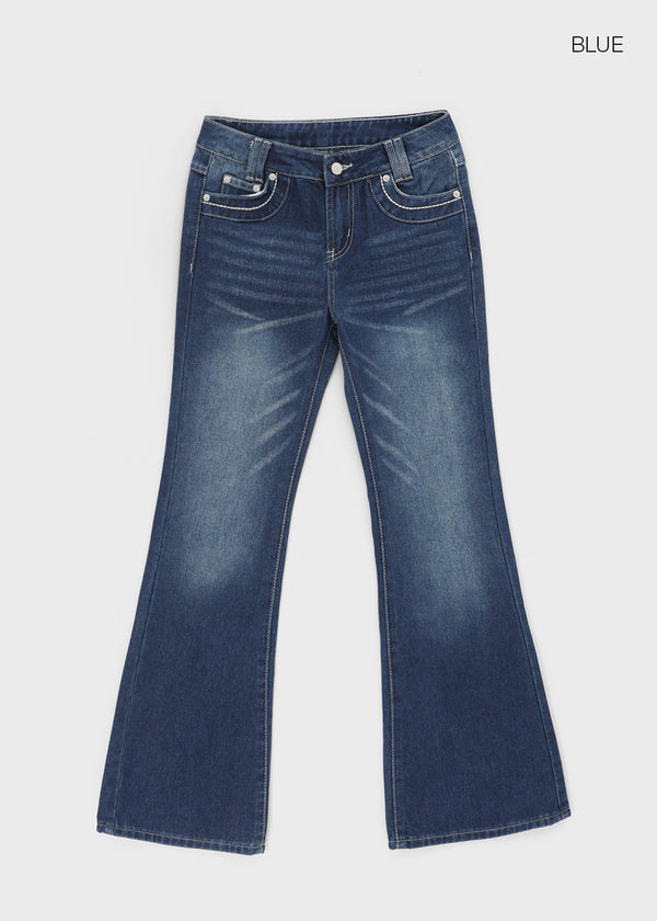 Pel Low-waist Bootcut Denim Pants