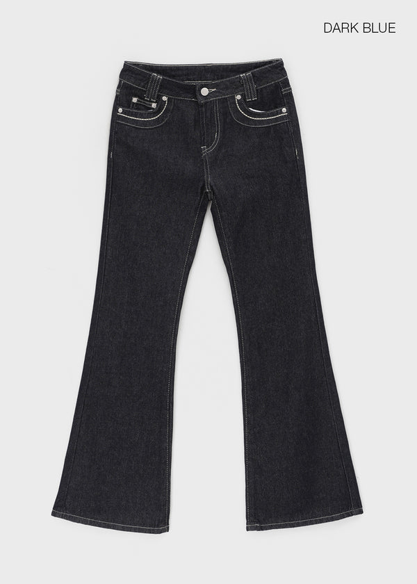 Pel Low-waist Bootcut Denim Pants