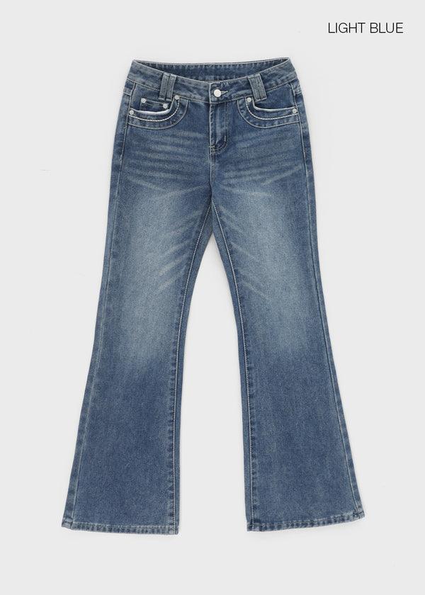 Pel Low-waist Bootcut Denim Pants
