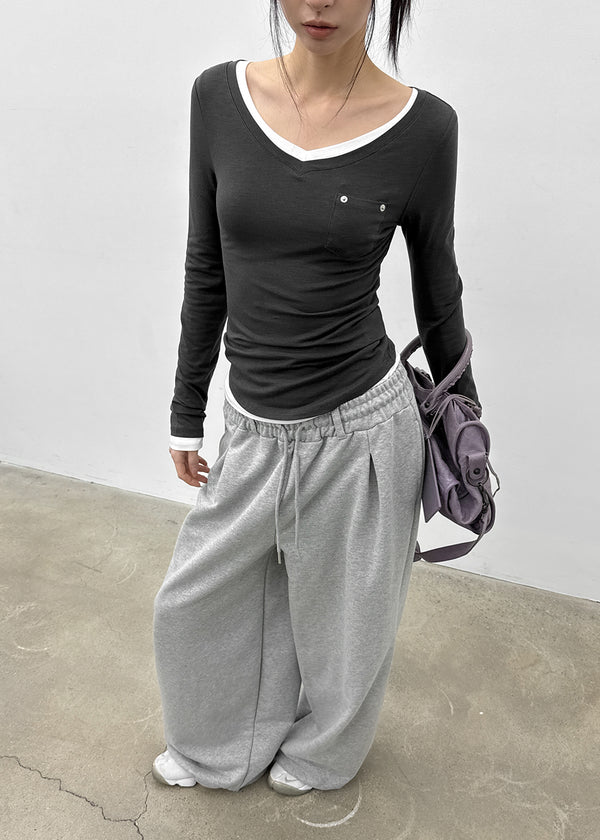 [MADE] Higg Pocket V-Neck Long-Sleeve Tee