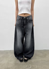 Furat cut wide balloon denim pants