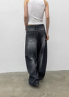 Furat cut wide balloon denim pants