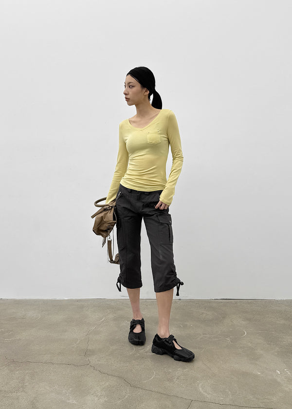 [MADE] Higg Pocket V-Neck Long-Sleeve Tee