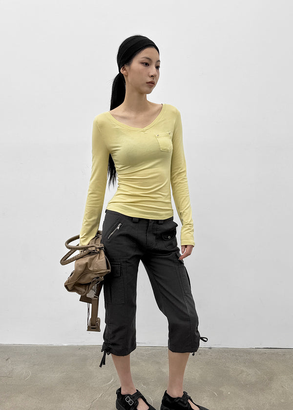 [MADE] Higg Pocket V-Neck Long-Sleeve Tee