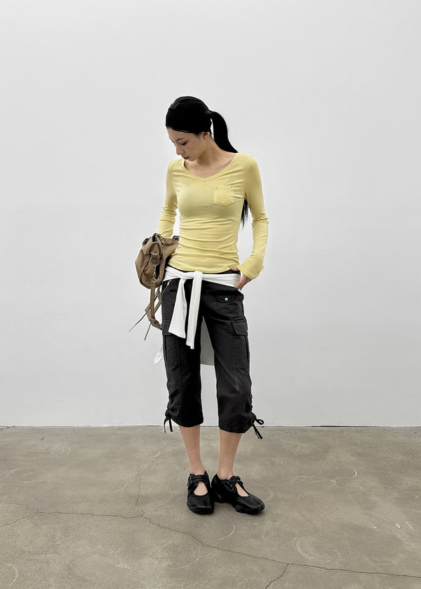 [MADE] Higg Pocket V-Neck Long-Sleeve Tee