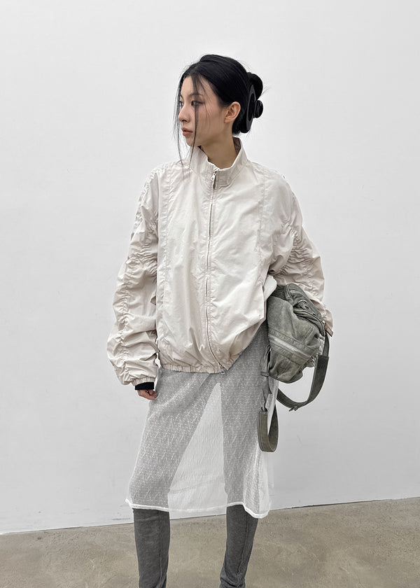 (UNISEX) Bracken Shirring Two-way Nylon Jumper