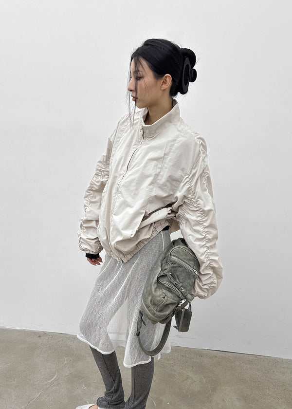 (UNISEX) Bracken Shirring Two-way Nylon Jumper