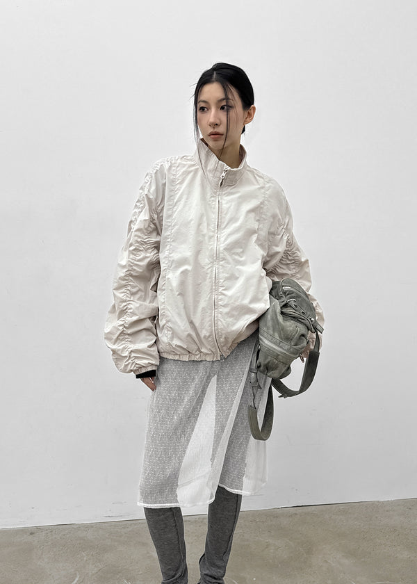 (UNISEX) Bracken Shirring Two-way Nylon Jumper