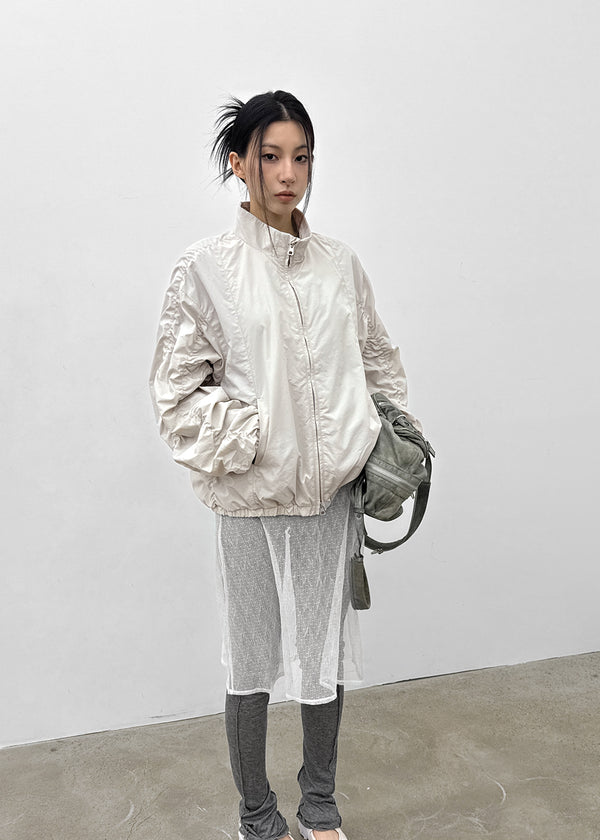 (UNISEX) Bracken Shirring Two-way Nylon Jumper