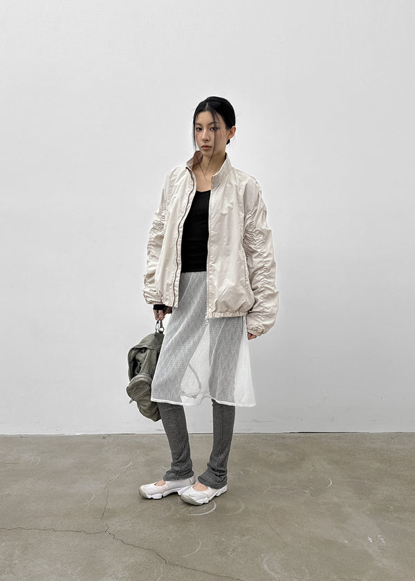 (UNISEX) Bracken Shirring Two-way Nylon Jumper